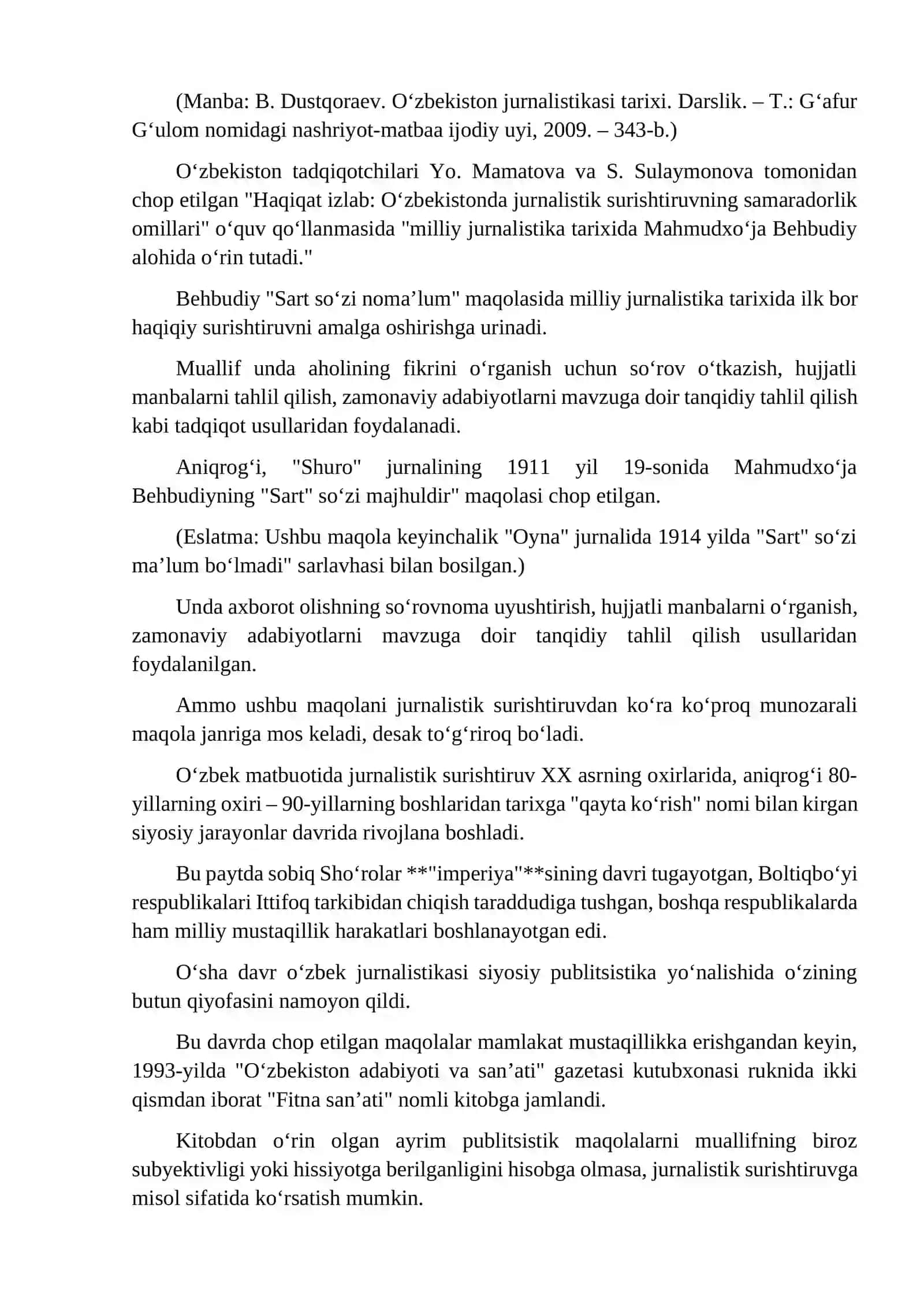 O'zbek matbuotida jurnalistik surishtiruv 3