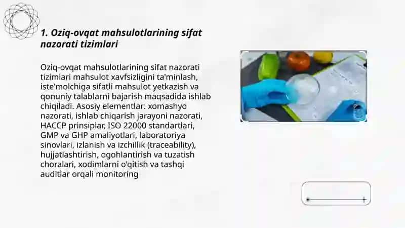 Oziq-ovqat mahsulotlari sifatini nazorat qilish 3
