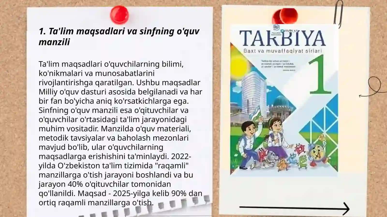 1 sinf tarbiya darsligini tahlil qilish 3