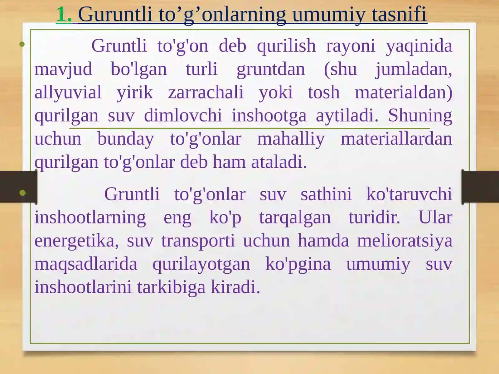 №6 GRUNTLI TO`G`ONLAR VA ULARNING TASNIFI 3