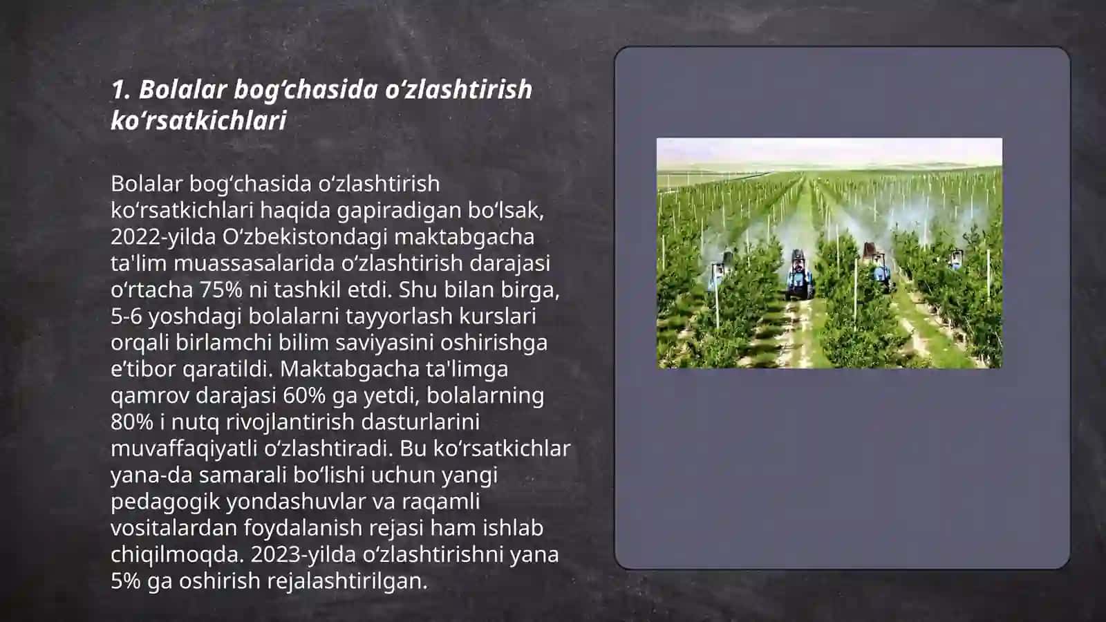 Turli yosh davrlarida oʻzlashtirish koʻrsatkichi 3