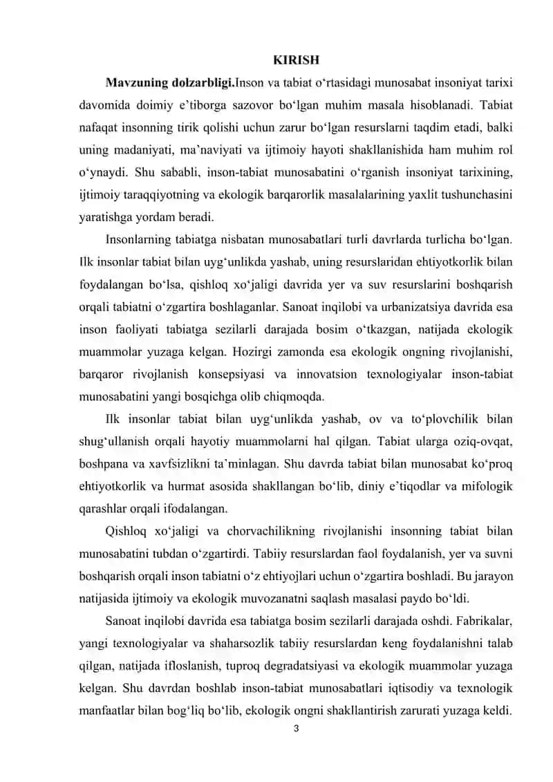 INSONLARNING TABIATGA NISBATAN MUNOSABAT SHAKLLARI VA DAVRLARI 3