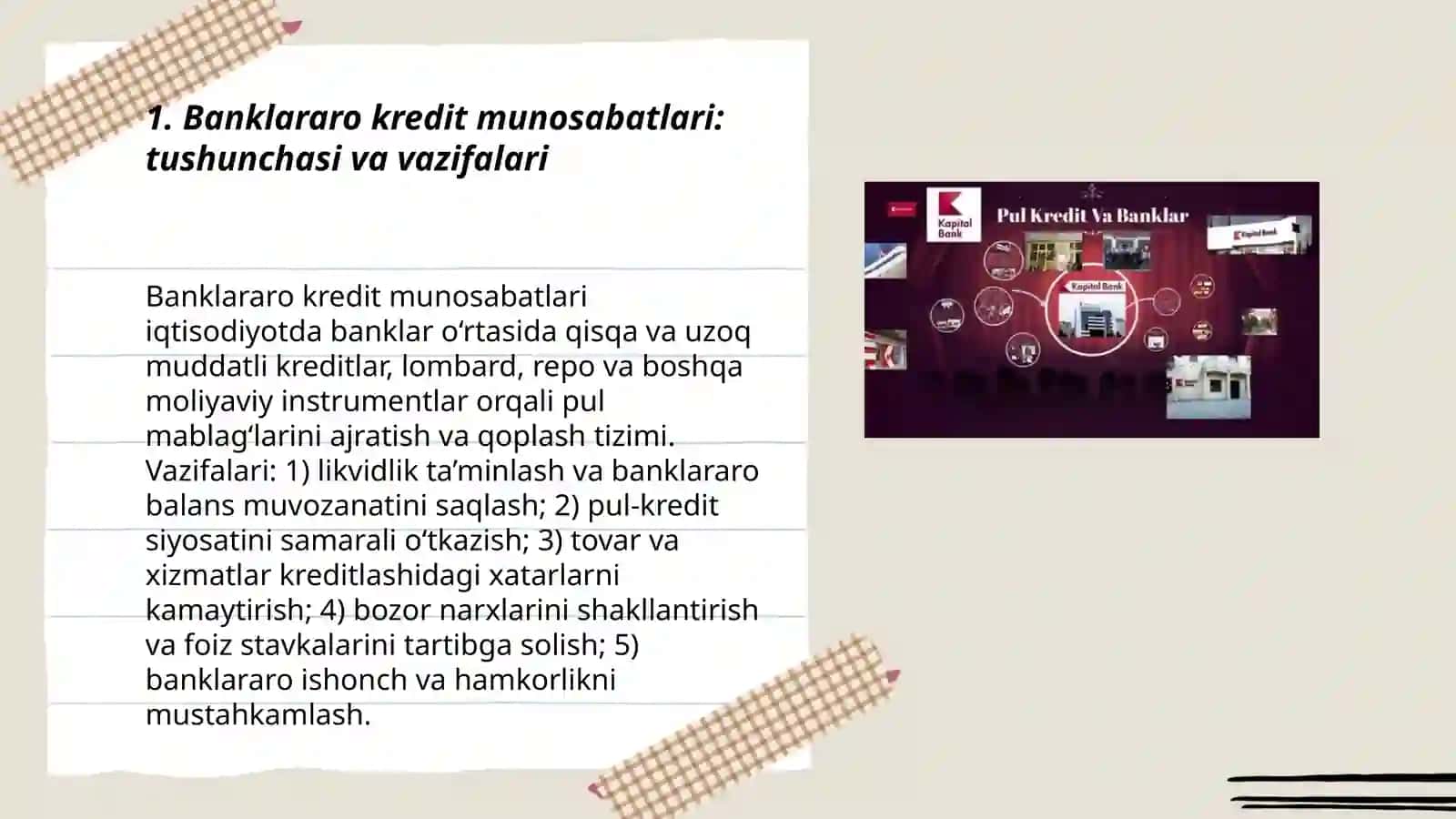 Banklararo kredit munosabatlari 3