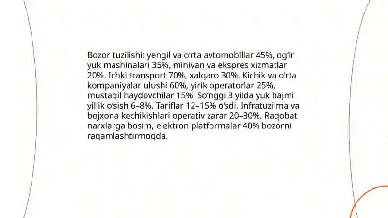 Avtomabillarda yuklarni tashishning hozirgi holati va rivojlanish istiqbollari 3