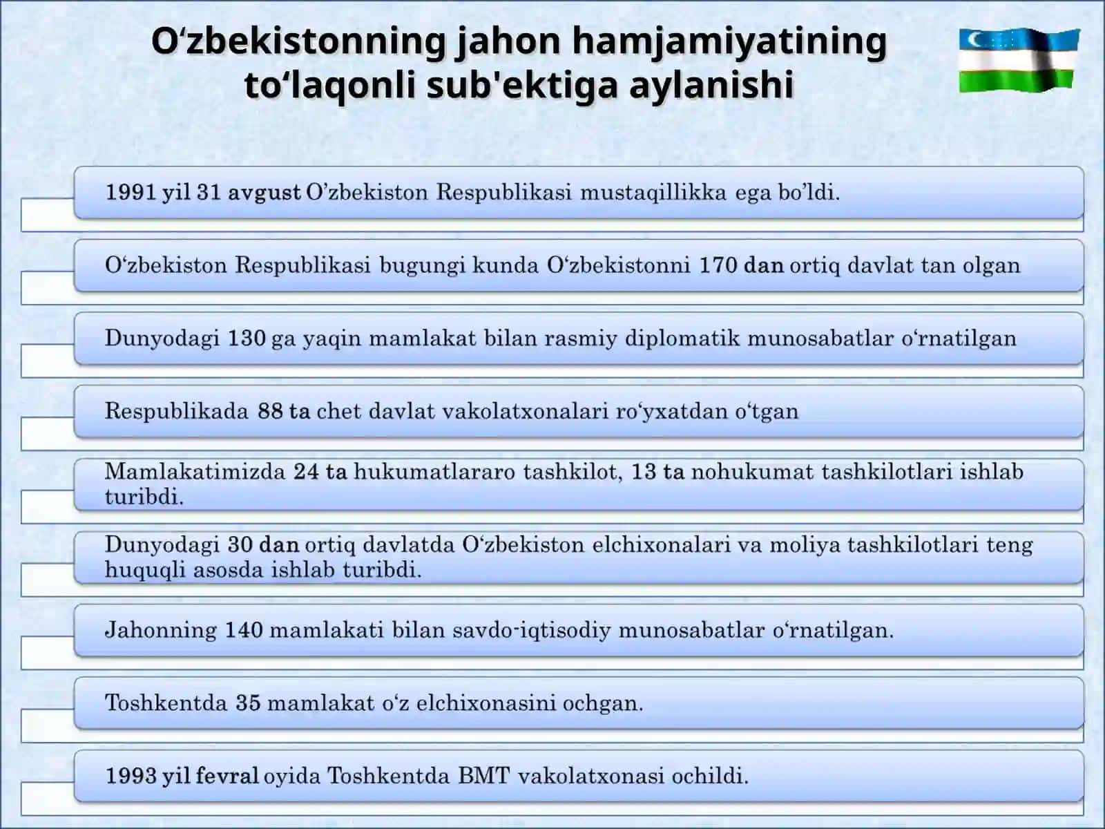 O‘ZBEKISTONNING JAHON HAMJAMIYATI BILAN HAMKORLIGIDA DEMOKRATIK TAMOYILLARGA ASOSLANISHI 3