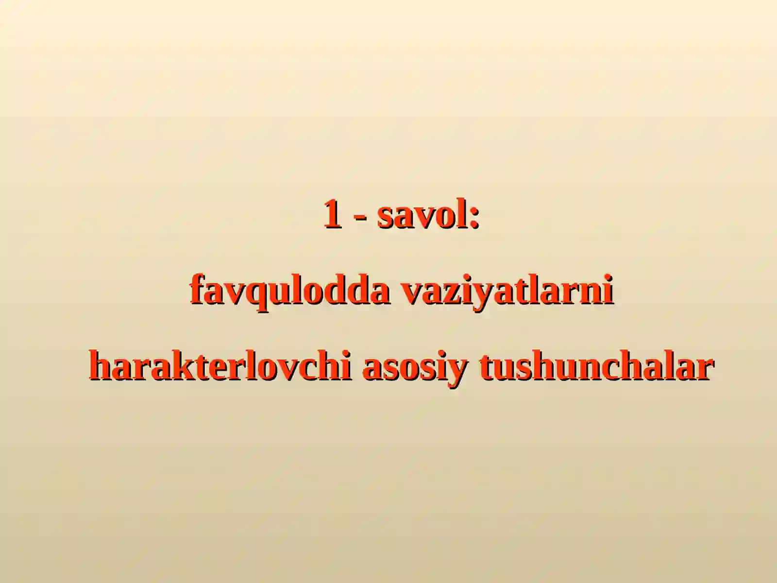 Favqulodda vaziyatlarva ularning tasnifi 3