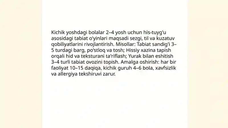 Bolalarni tabiat bilan tanishtirishga oid òyinlar 3