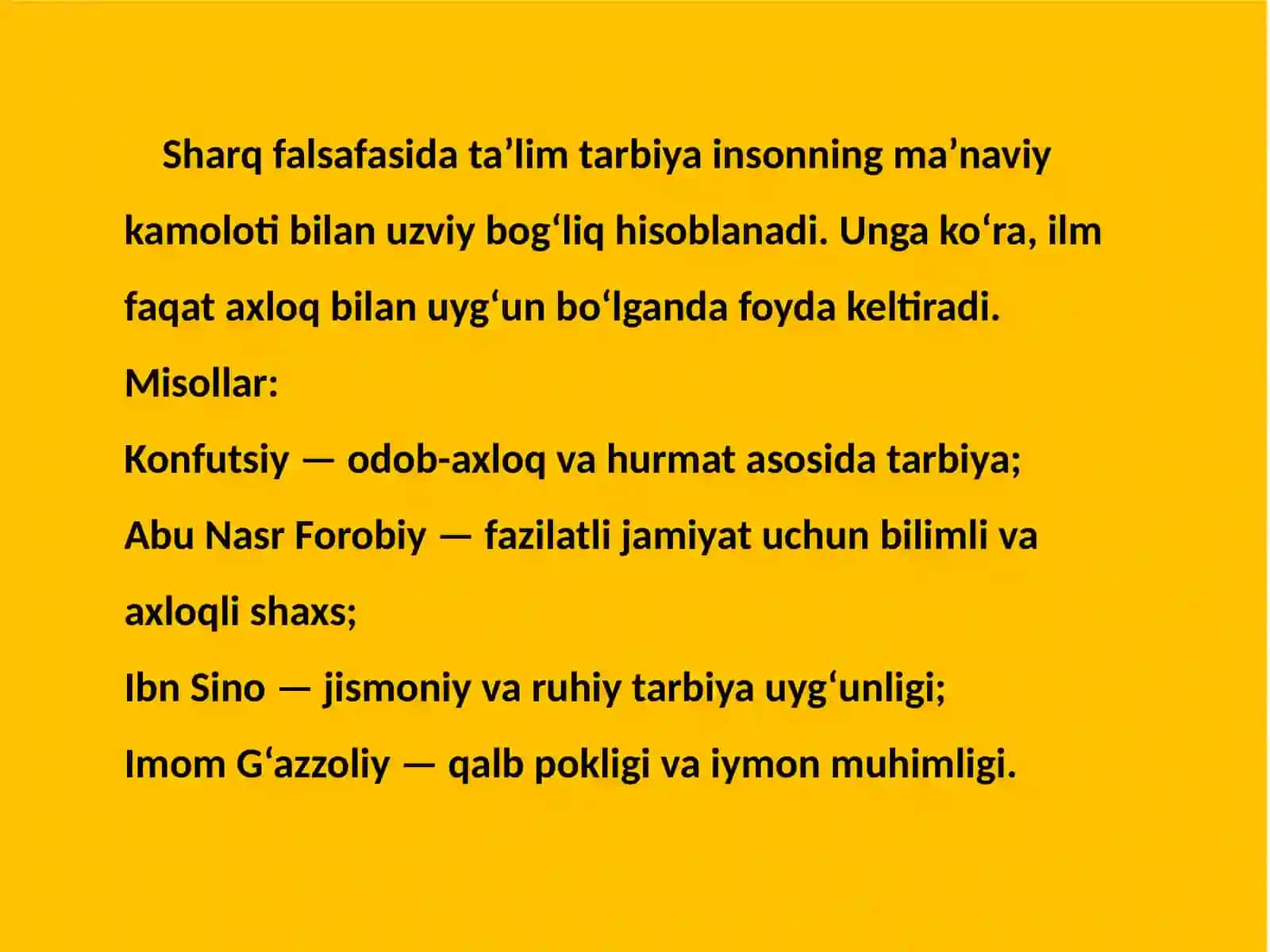 Sharq va G‘arb mutafakkirlarining ta’lim-tarbiya haqidagi qarashlari 3