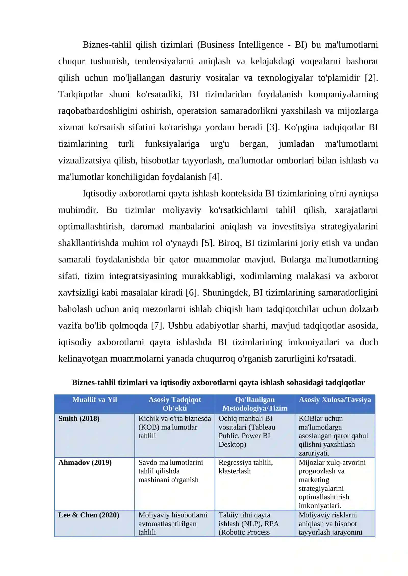 IQTISODIY AXBOROTLARNI QAYTA ISHLASH JARAYONIDA BIZNES-TAHLIL QILISH TIZIMLARIDAN FOYDALANISH 3