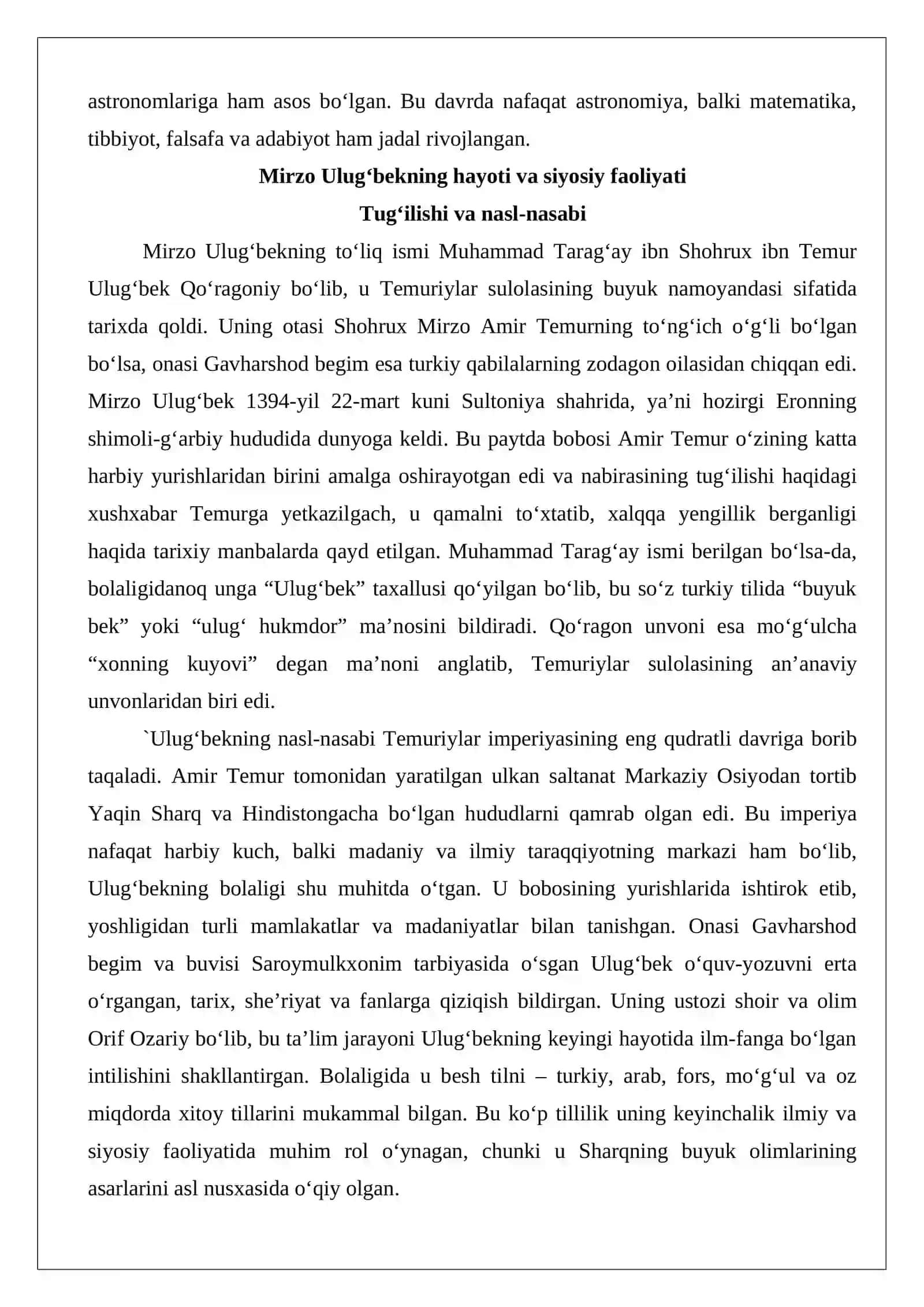 Mirzo Ulug‘bek (1394-1449) 3