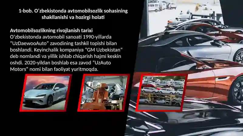 Avtomobilsozlik sohasi holati Oʻzbekistonda 3