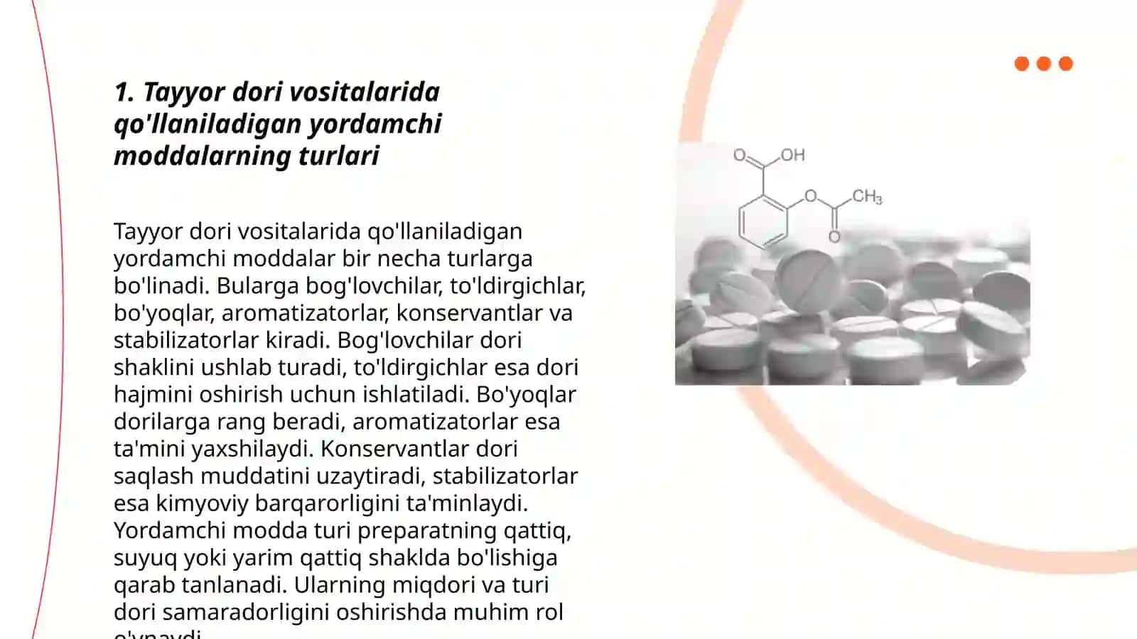 Tayyor dori vositalari ishlab chiqarishda ishlatiladigan yordamchi moddalar 3