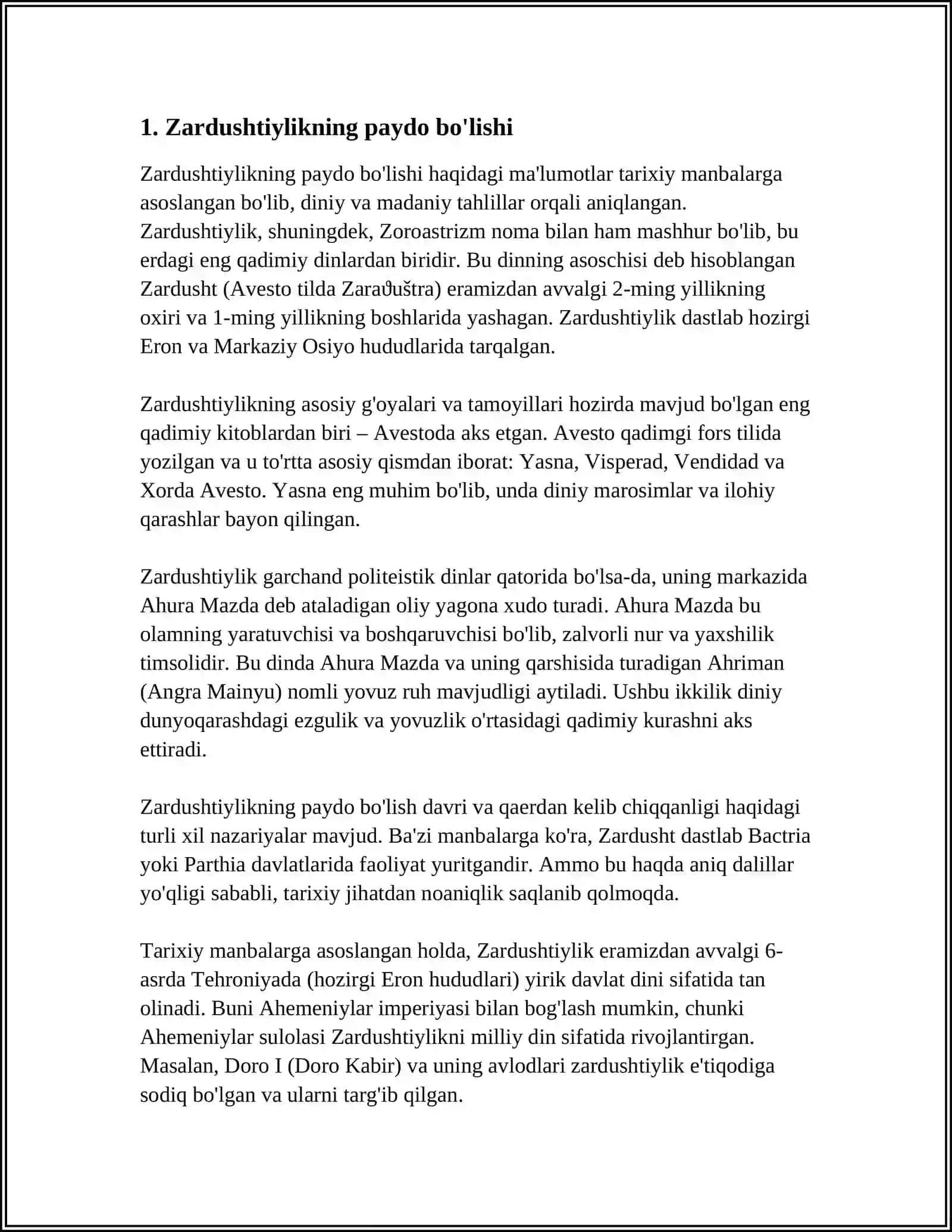 ZARDUSHTIYLIK DINI TAʼLIMOTI 3