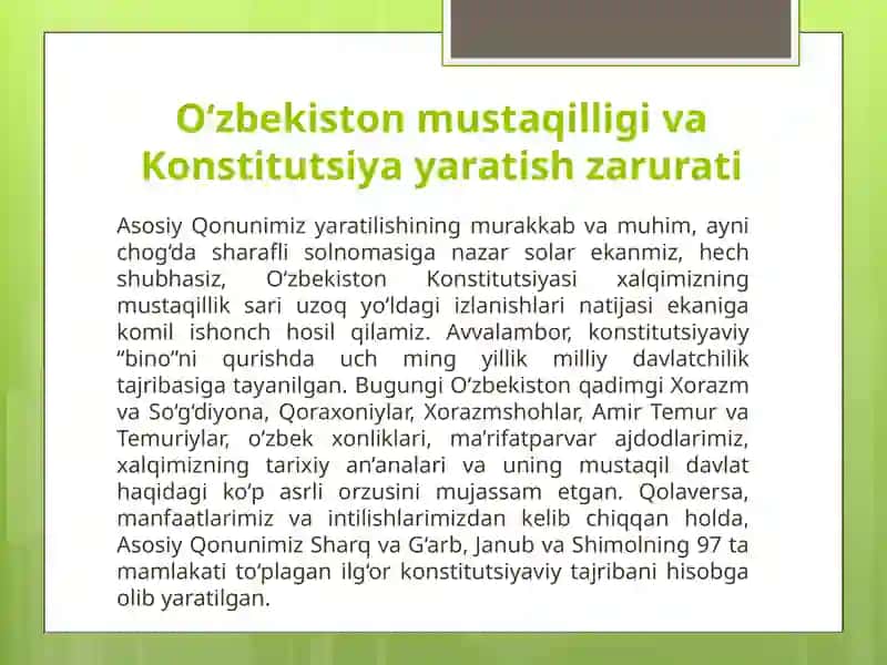 O‘zbekiston Respublikasi Davlat Konstitutsiyasi 3