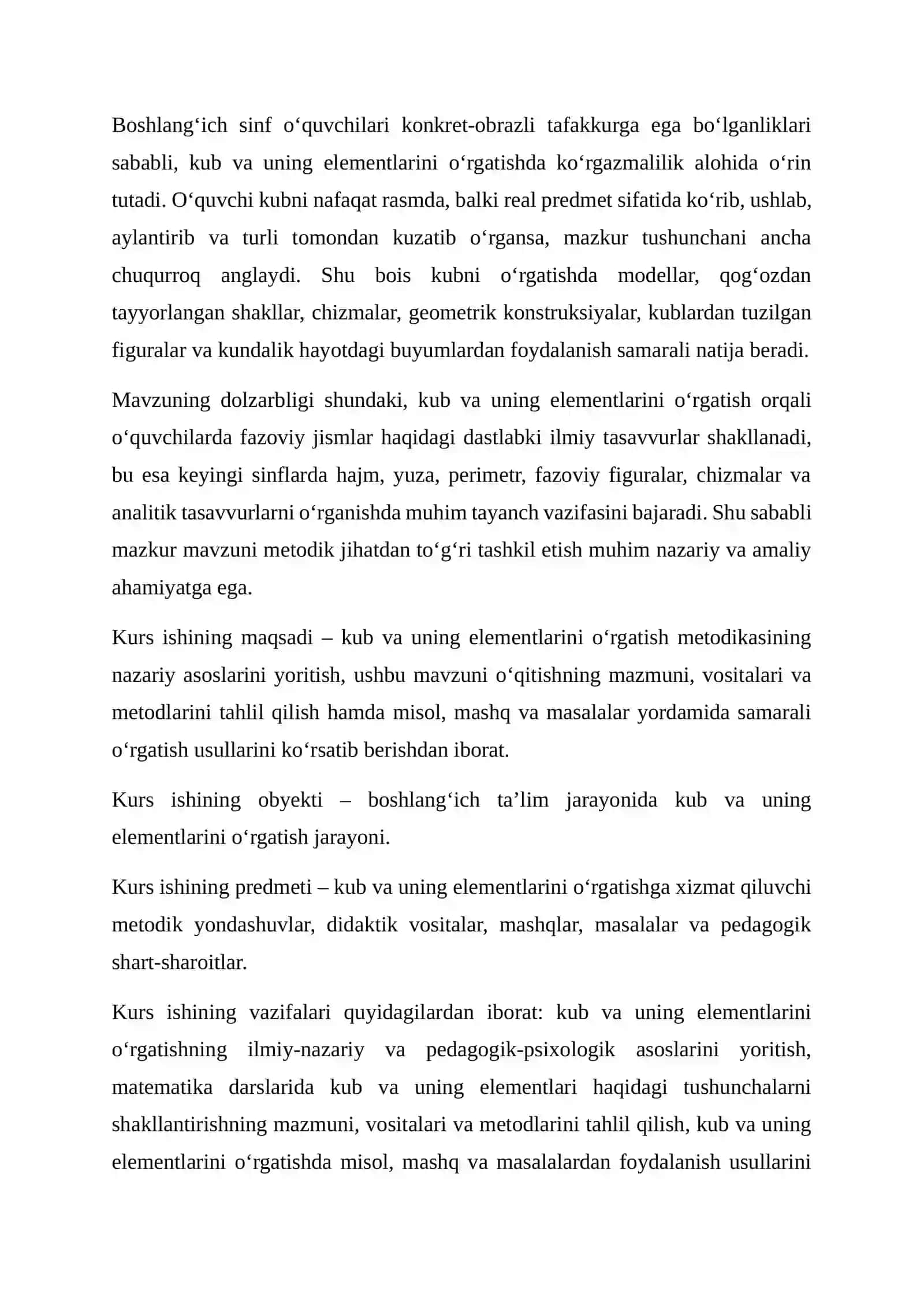 Kub va uning elementlarini o‘rgatish metodikasi 3