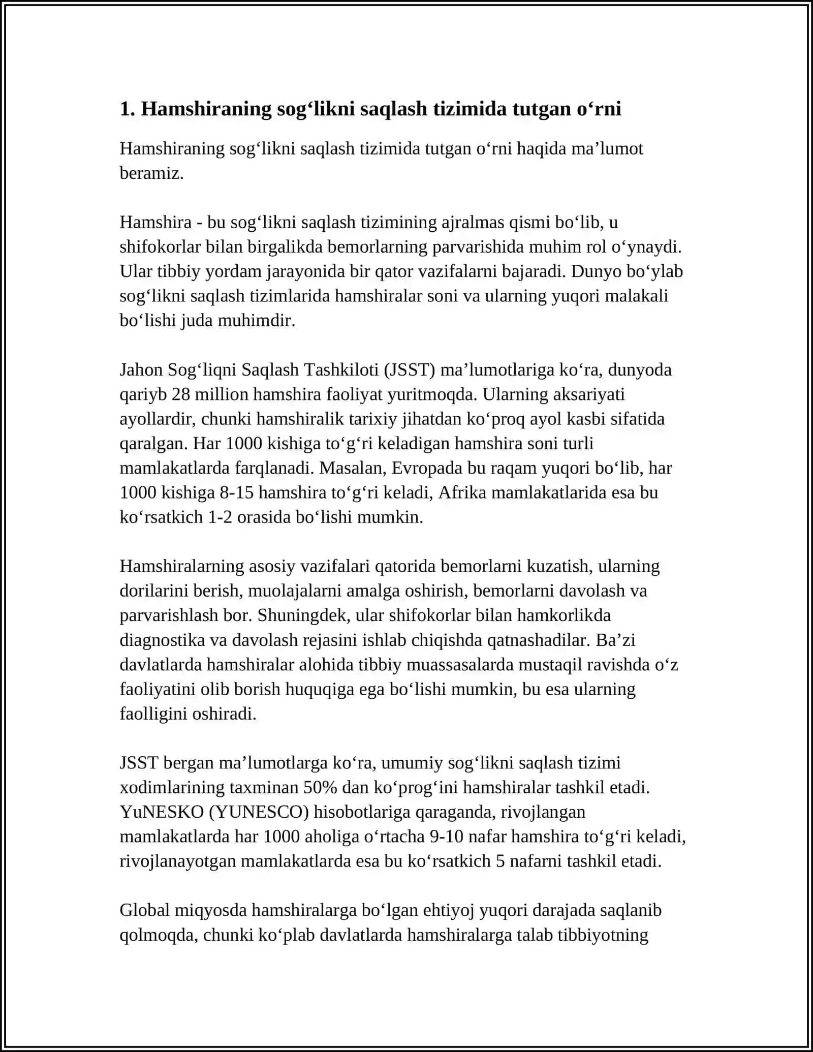 JAMODA JOYLASHGAN ISHLAB CHIQARISH KORXONALARIDAGI ISHCHILAR SALOMATLIGINI MUHOFAZA QILISHDA HAMSHIRANING OʻRNI 3