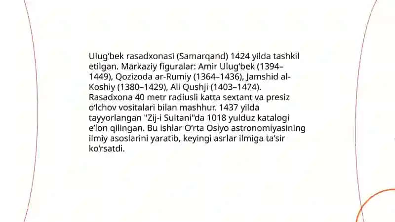 Oʻrta Osiyo allomalarining tabiiy fanlarning shakllanishi va rivojlanishiga qoʻshgan hissasi 3