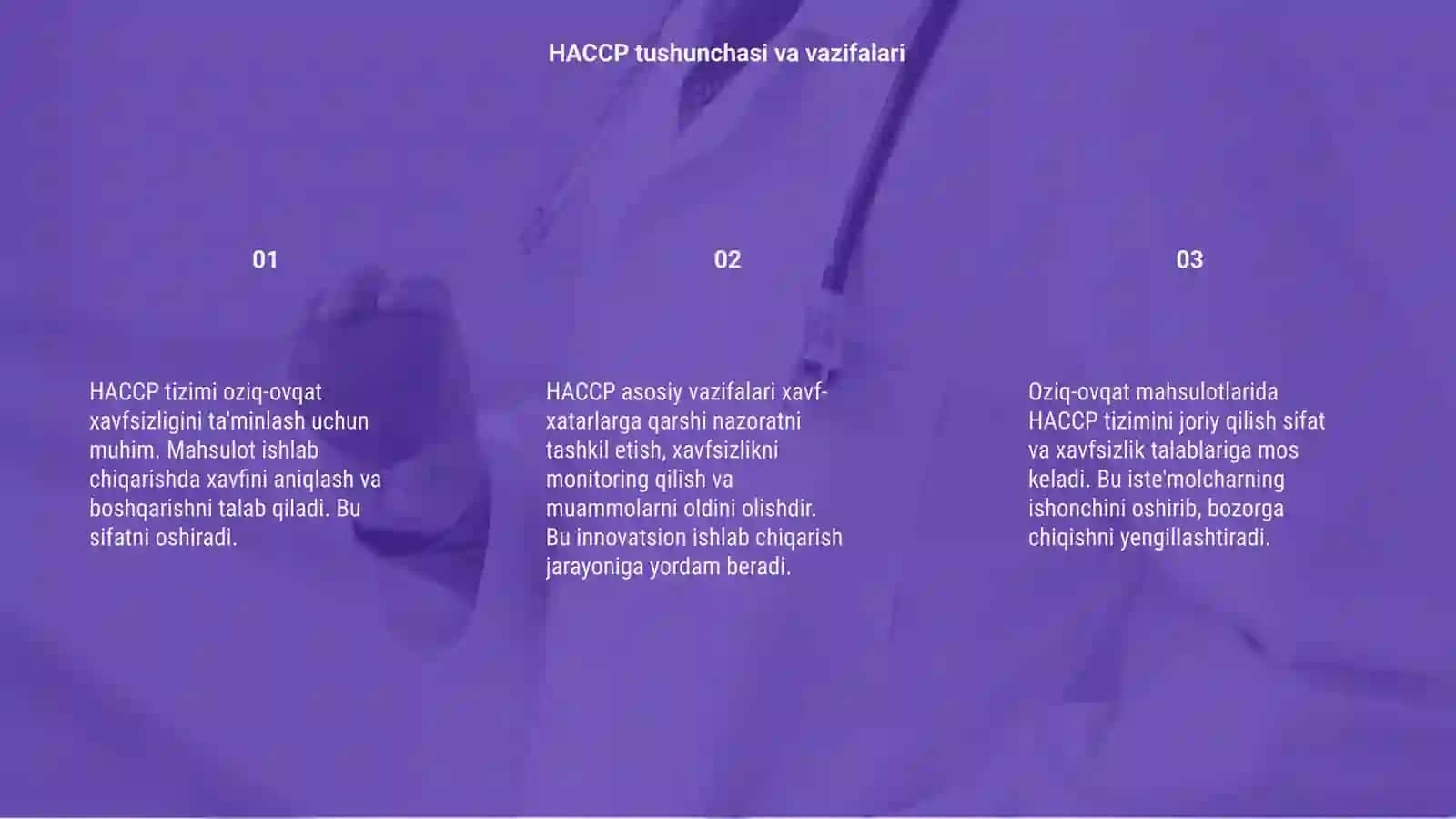 HACCP tizimini joriy qilish talablari 3