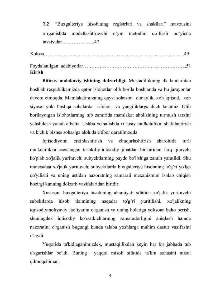 "Buxgalteriya hisobining registrlari va shakllari" Iqtisodiyot fanidan diplom ishi 3