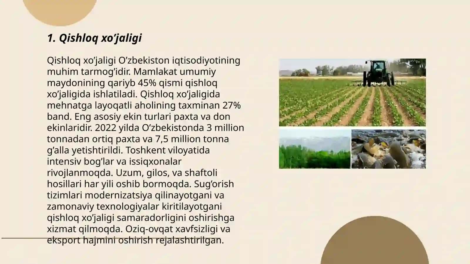 O’zbekistonda xalq xo’jaligining asosiy tarmoqlari 3