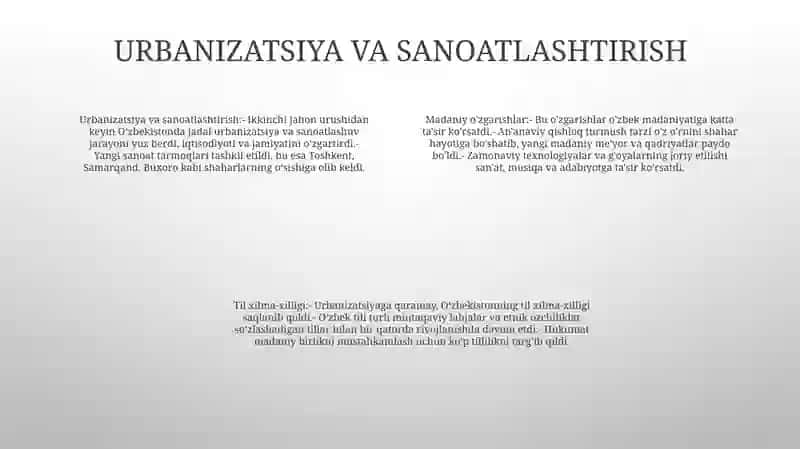 Ikkinchi Jahon Urushidan Keyin OʻZbekiston Madaniyati 3