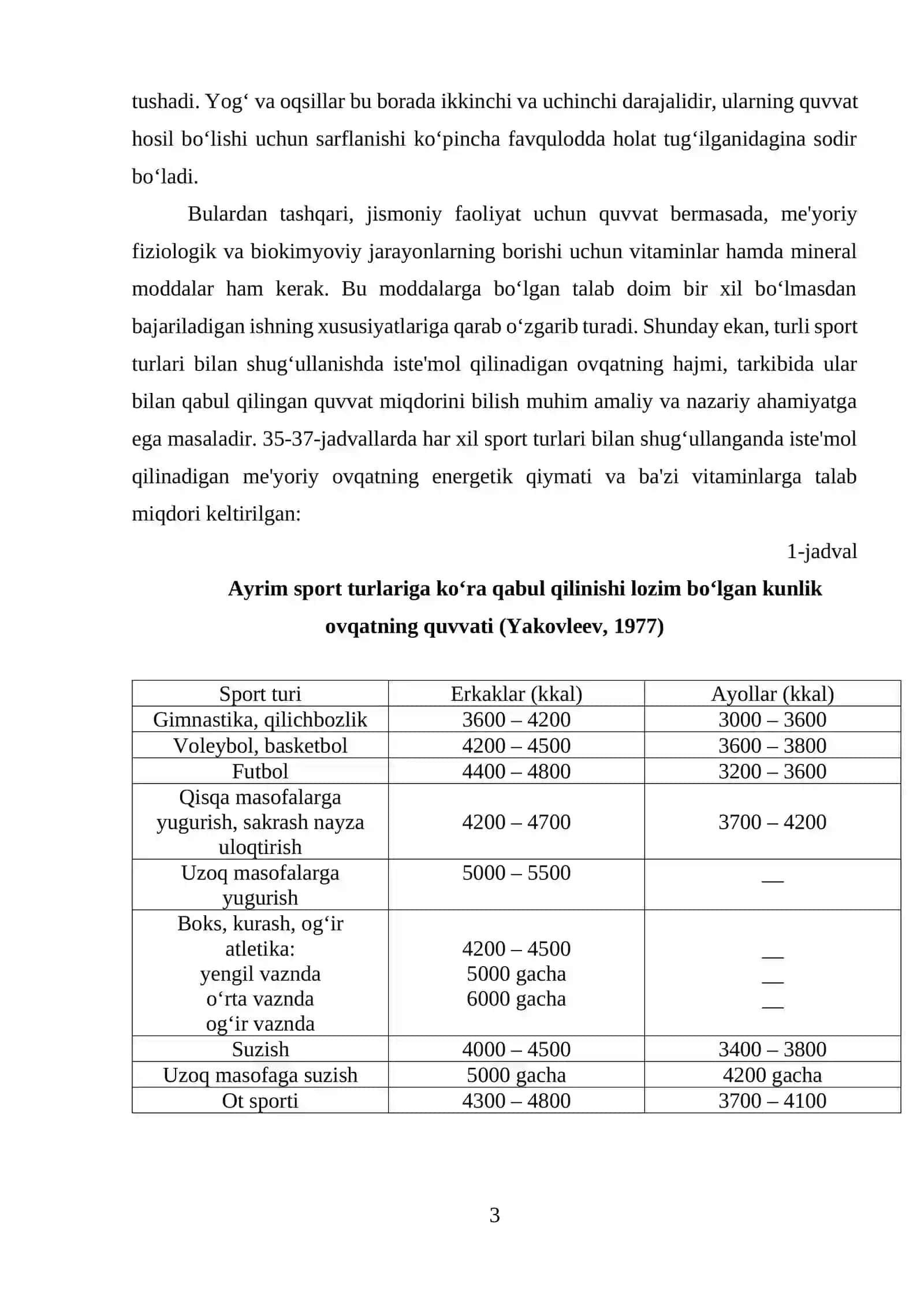Sportda ovqatlanishni tashkil etish tamoyillari 3