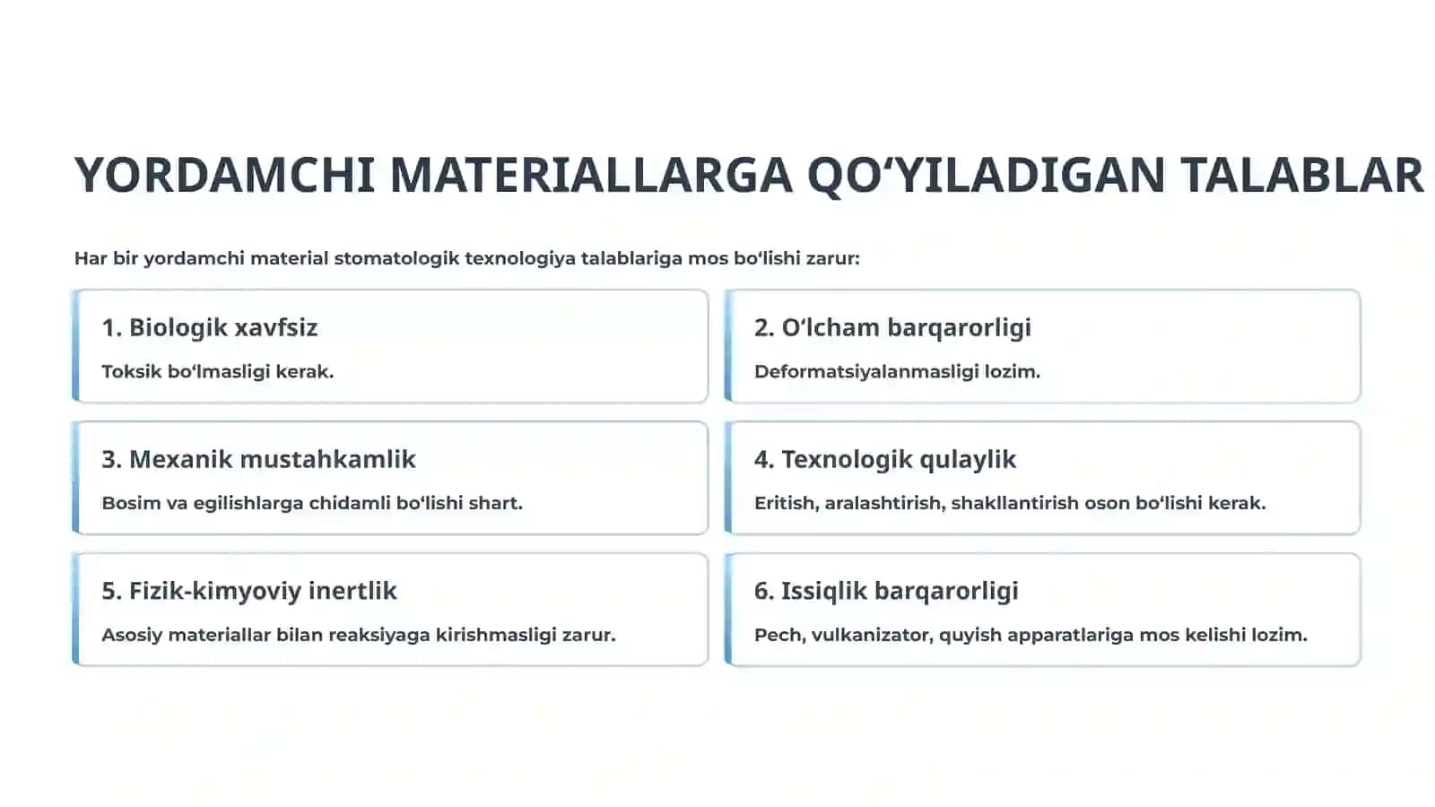 TISH TEXNIKASI LABORATORIYASIDA YORDAMCHI MATERIALLAR 3
