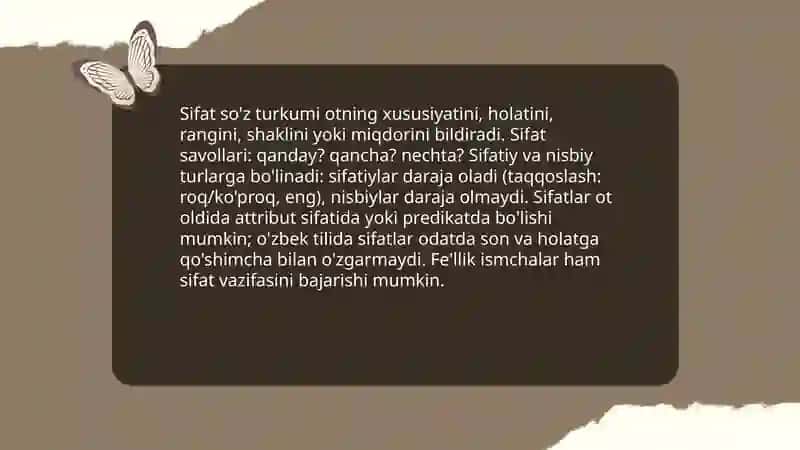 Sifat so'z turkumi 3