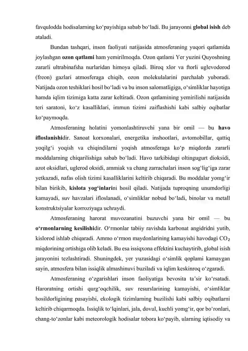 ATMOSFERA HOLATI O‘ZGARISHI BILAN BOG‘LIQ FAVQULODDA VAZIYATLARNI OLDINI OLISH 3