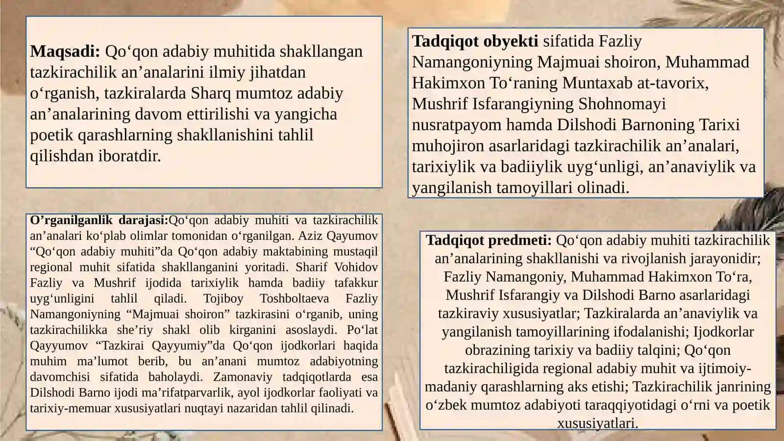XONLIKLAR DAVRI TAZKIRACHILIGIDA MUMTOZ AN’ANALAR (Qo‘qon adabiy muhiti misolida) 3