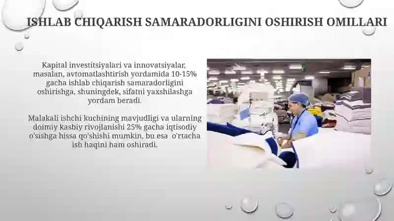 Mehnat unumdorligi - iqtisodiy oʻsish omili sifatida 3