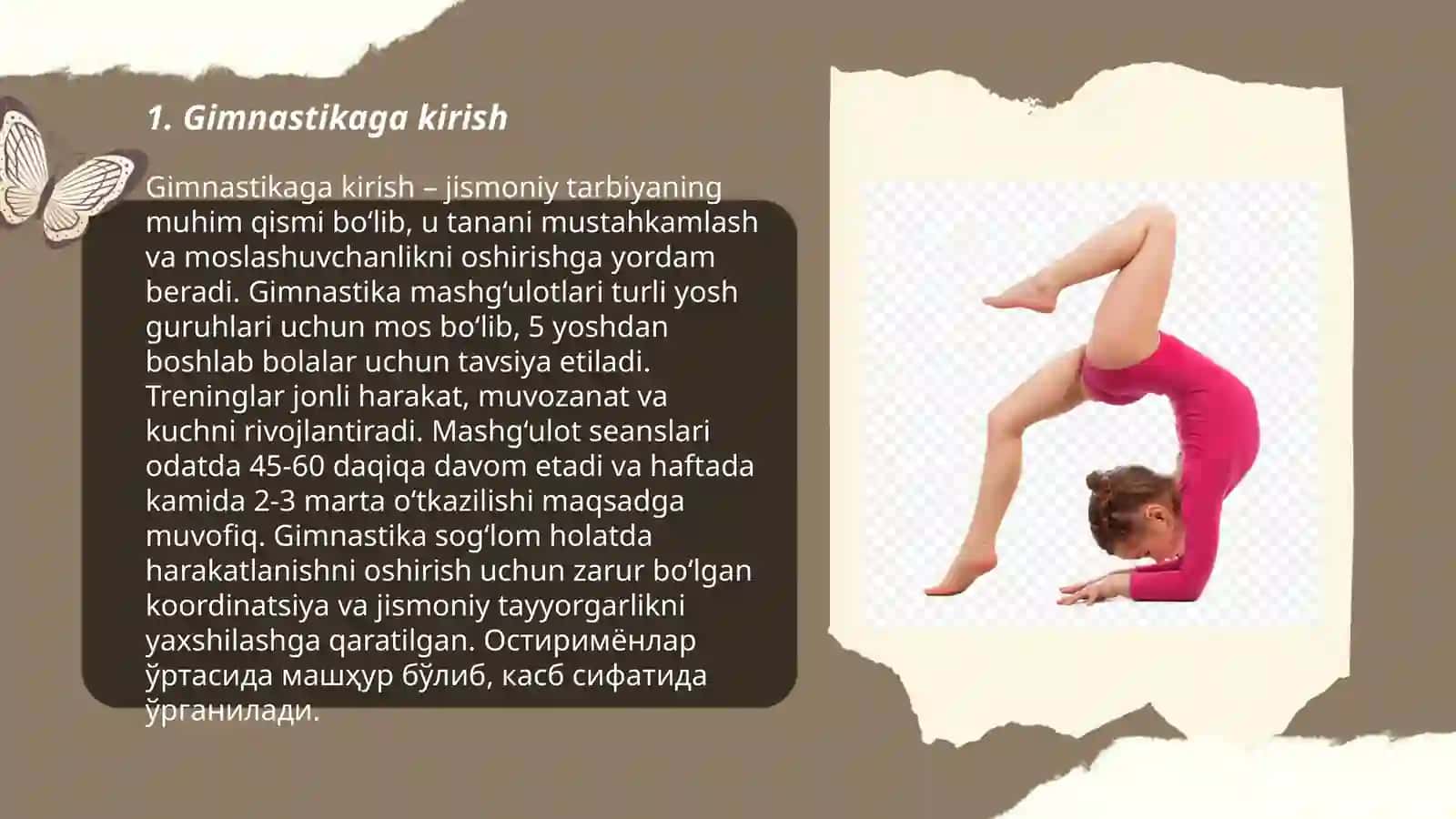 Gimnastika, Umumrivojlantiruvchi mashqlarini o'rgatish 3