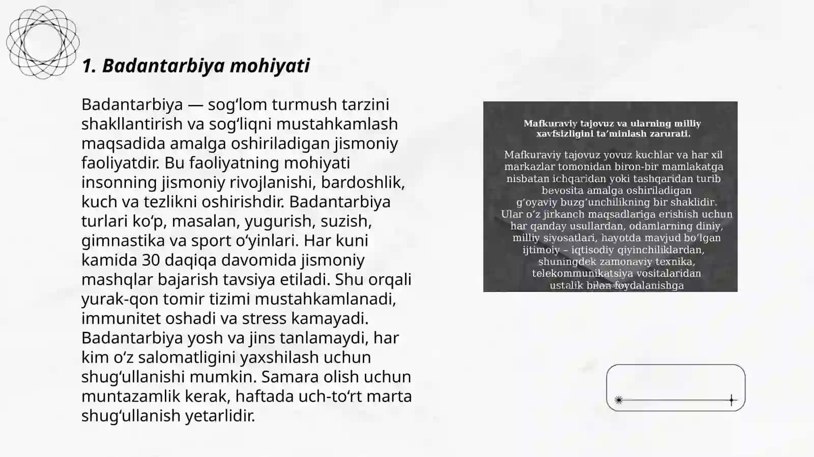 Badantarbiya mohiyati, o'tkazilishi va uning tashkiliy qismi 3