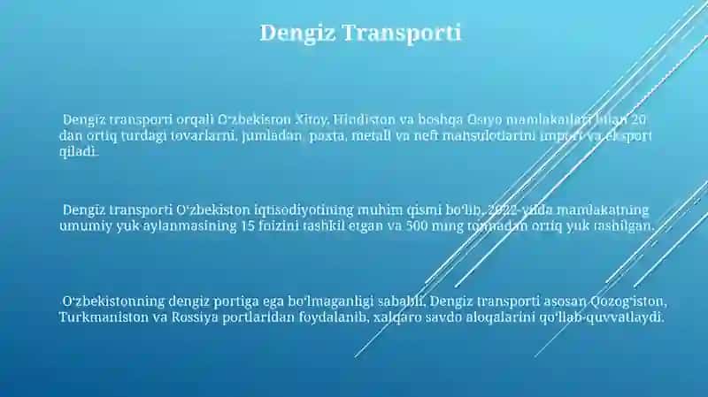 Dunyo ahamiyatiga ega bo’lgan transport tizimi 3