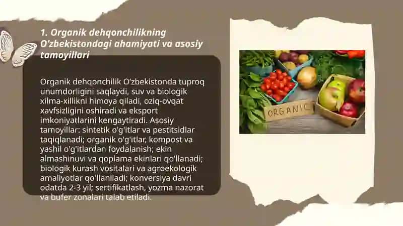 O’zbekiston sharoitida organik dehqonchilikning ahamiyati va istiqbollari 3