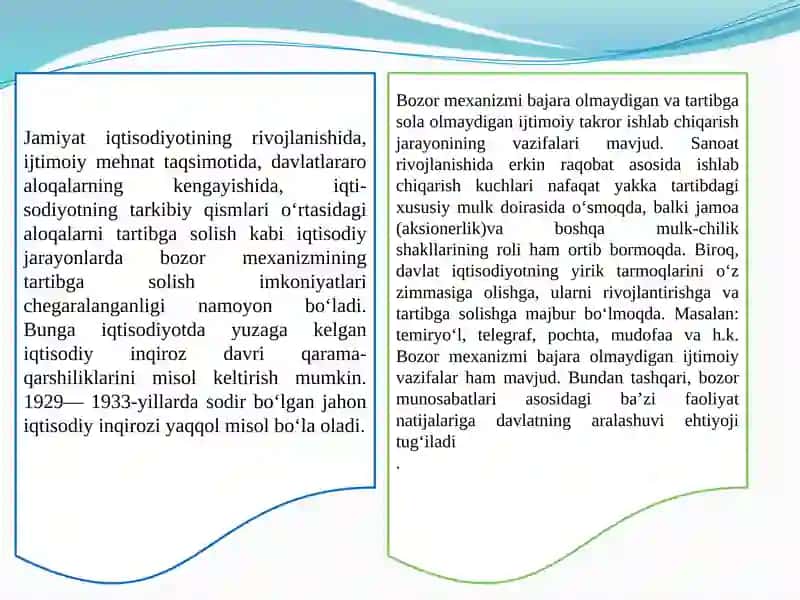 Bozor va iqtisodiy siyosat 3