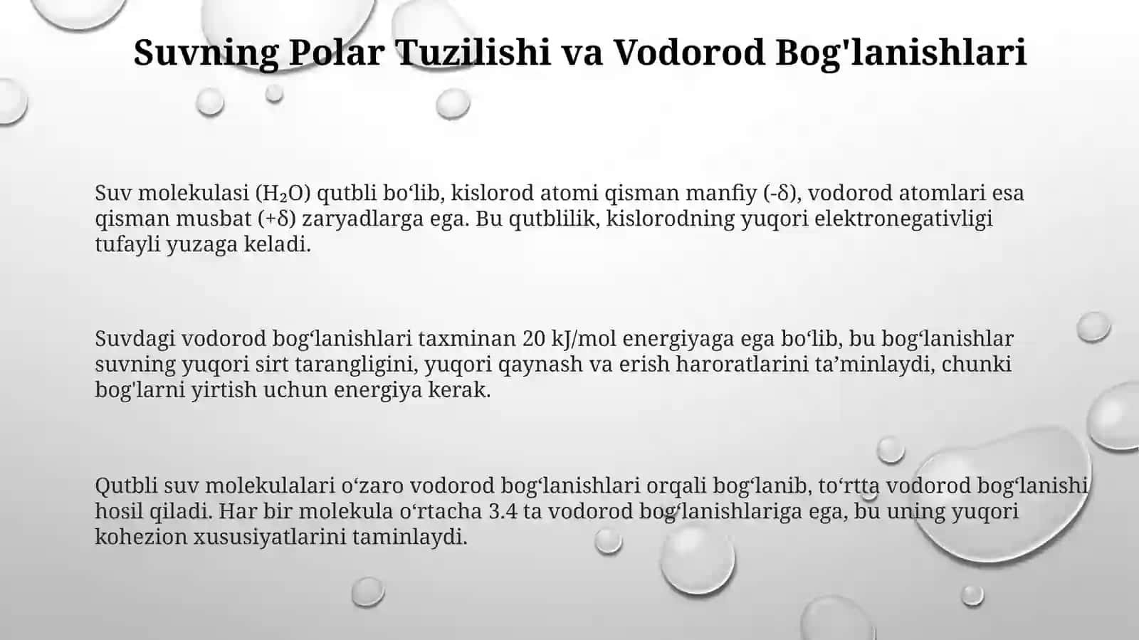 Suvning kimyoviy xossalari 3