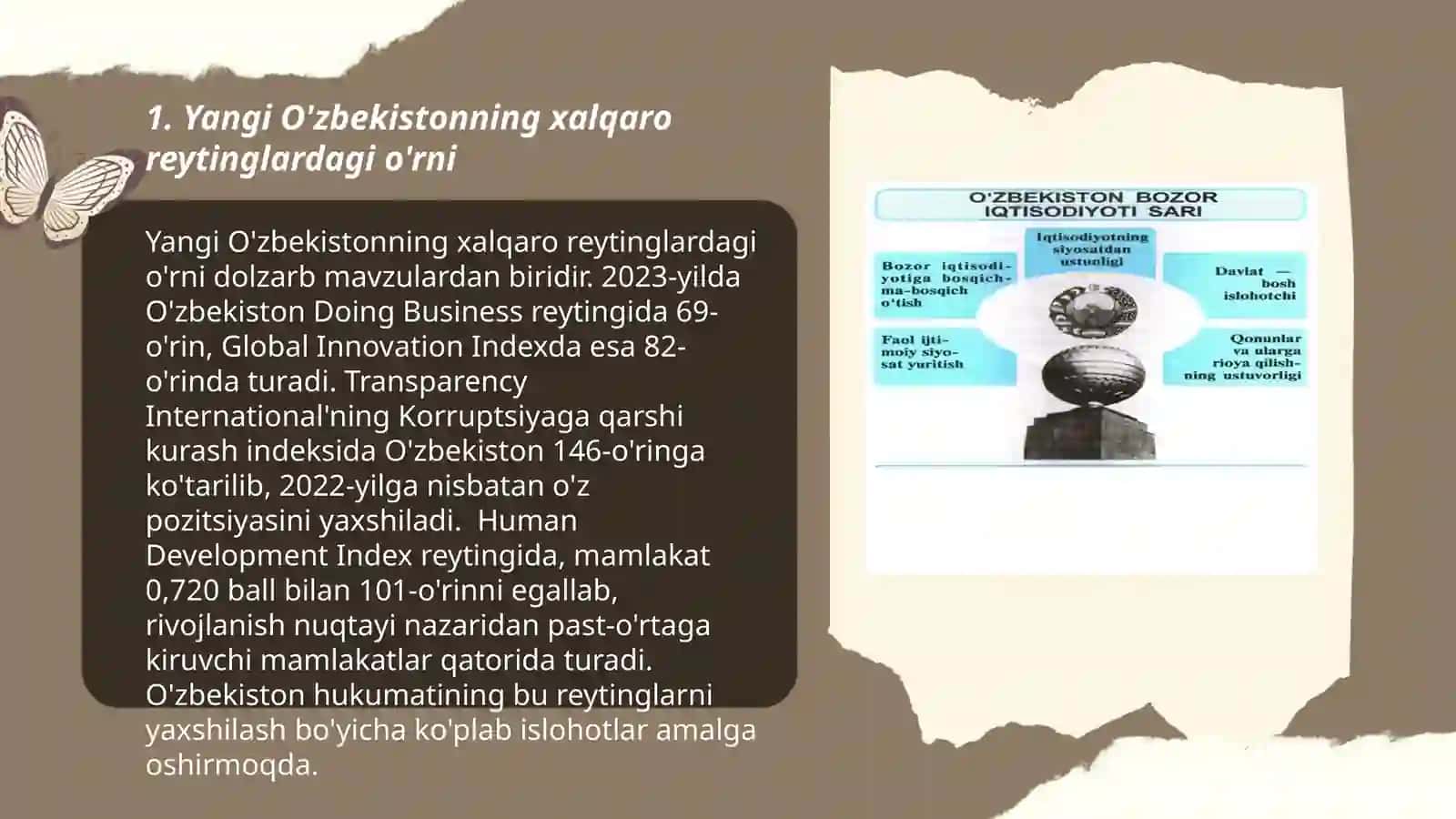 Yangi o'zbekiston ijtimoiy - siyosiy iqtisodiy va madaniy hayotida roy berayotgan o'zgarishlarning xalqaro reyting va indekslarda aks etilishi 3