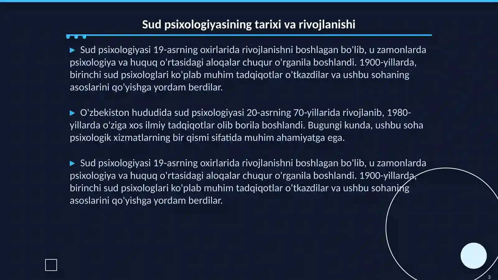 Sud psixologiyasi va psixiatriyasiga kirish 3