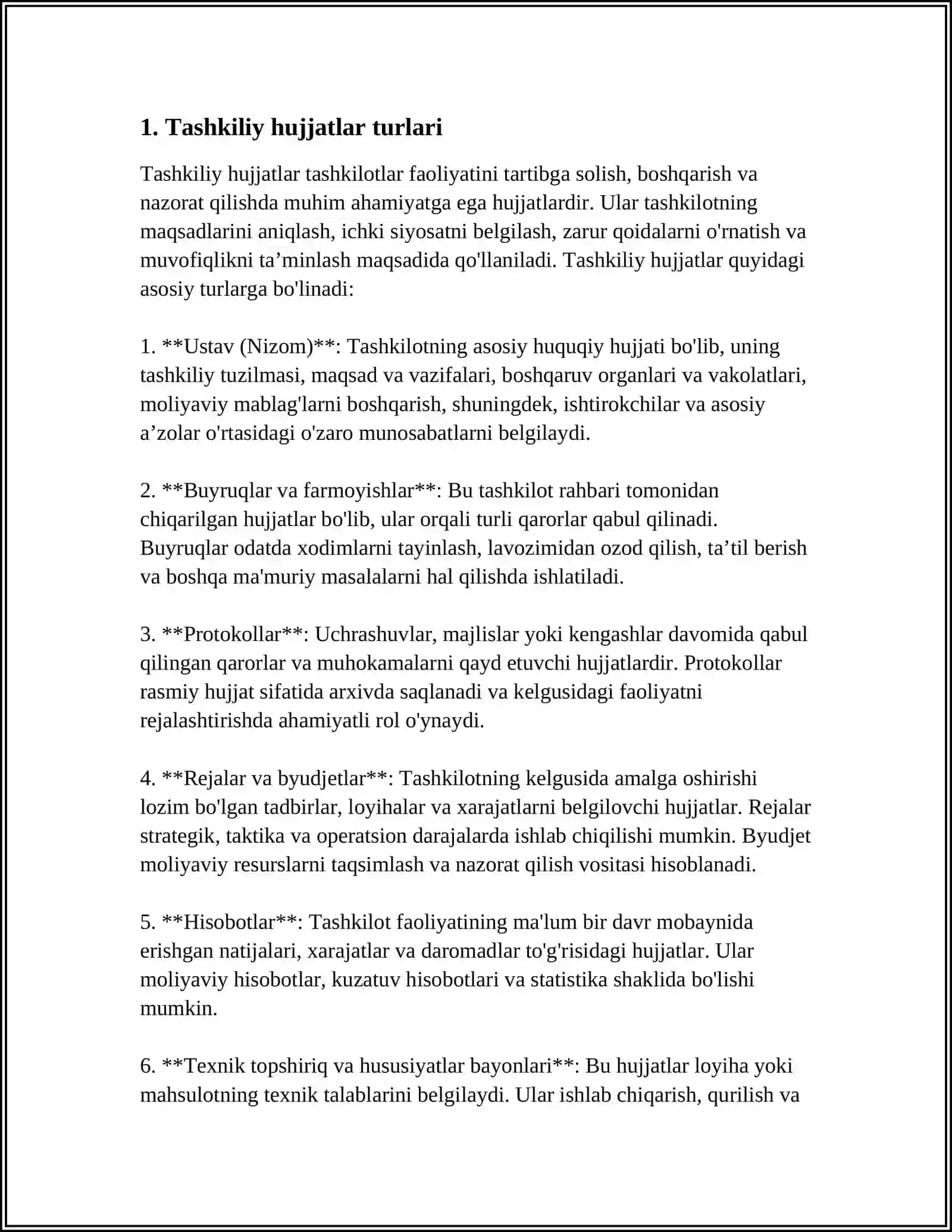 Tashkiliy Hujjatlar va Ularni Rasmiylashtirish 3