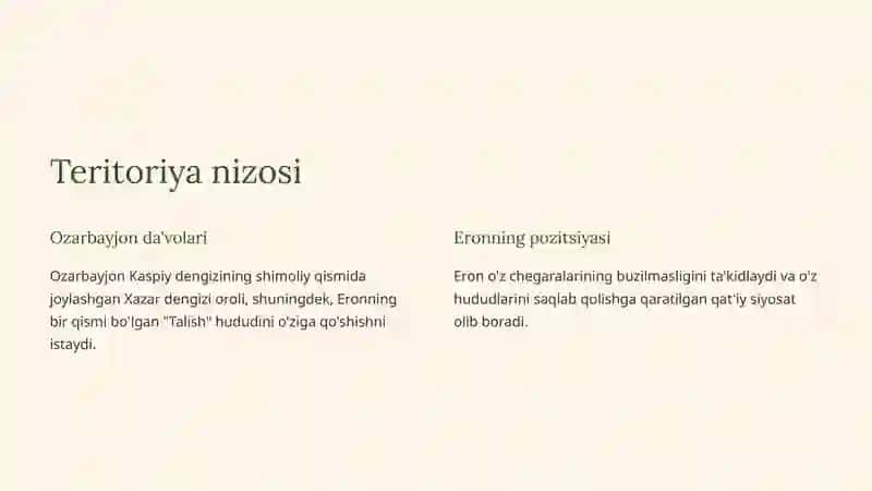 Eron va Ozarbayjon o'rtasidagi nizolar 3