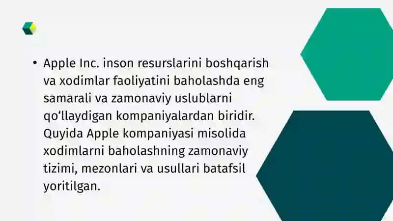 Apple kompaniyasining inson resurslarini boshqarish strategiyasi 3