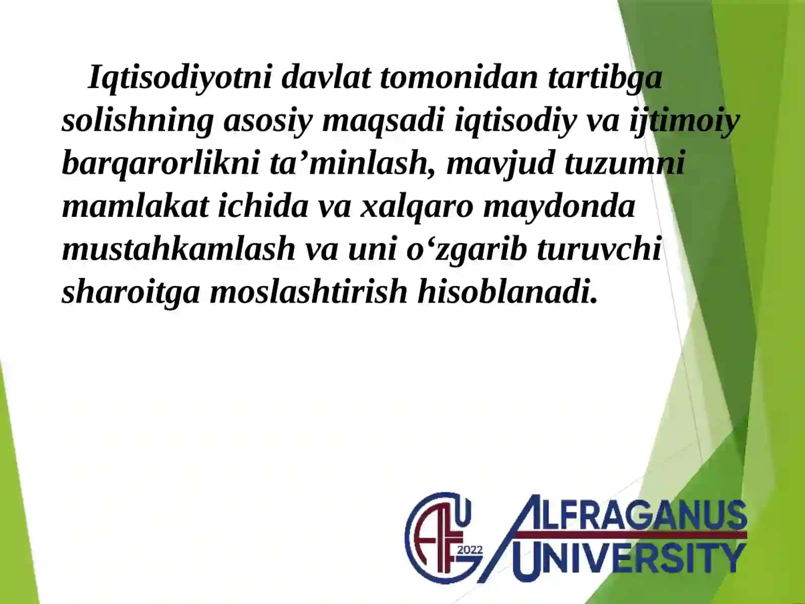 "Global iqtisodiy rivojlanish" - fani 3