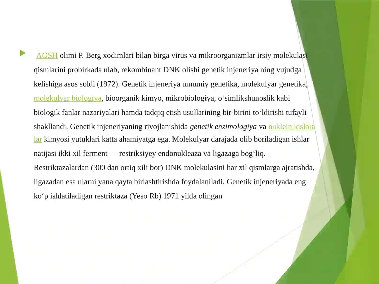 GEN INJENERLIGI YORDAMIDA NOYOB OQSILLARNI SINTEZLASH. 3