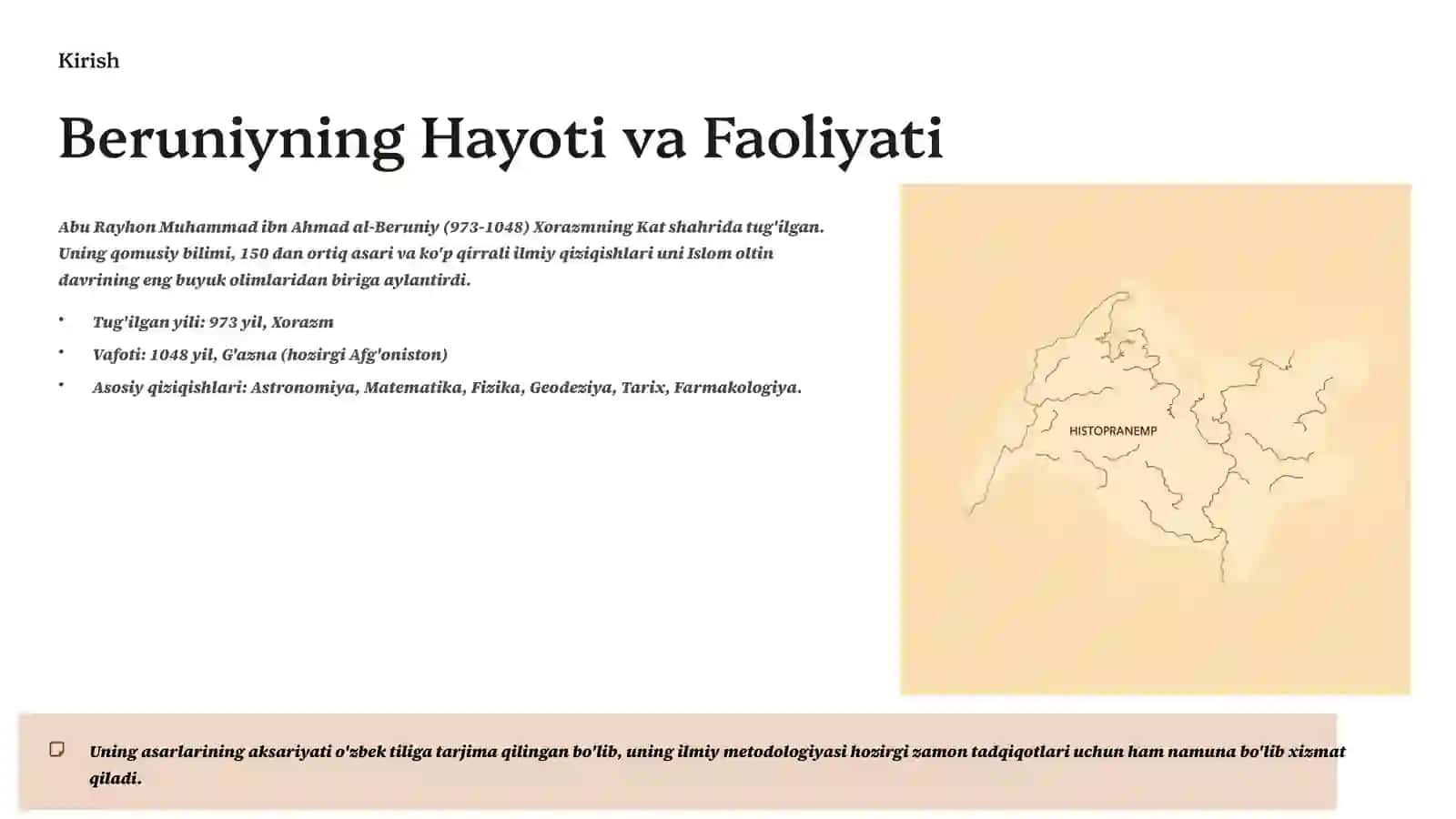 Abu Rayhon Beruniy: Ilmiy va Falsafiy Qarashlar 3