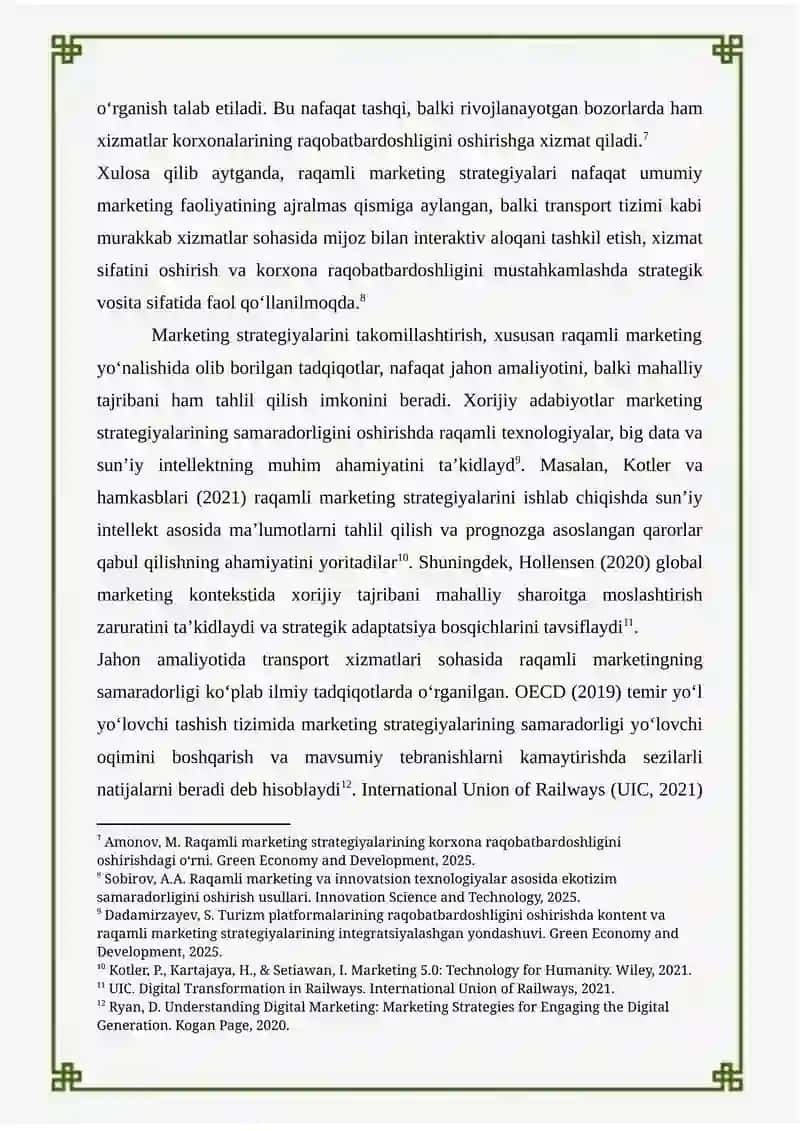 Mavzu: MARKETING STRATEGIYALARINI TAKOMILLASHTIRISHDA XORIJIY TAJRIBANI MAHALLIY SHAROITDA QO’LLASH MEXANIZMLARI 3