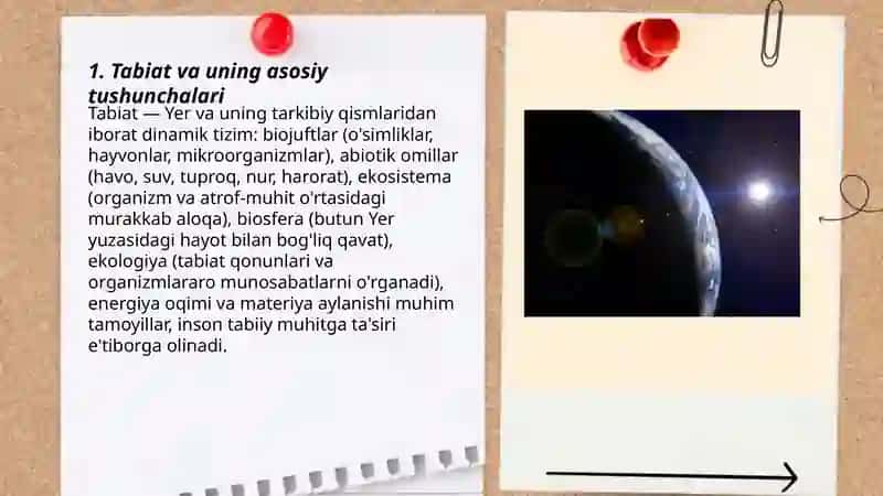 Tabiat haqida asosiy tushunchalar va tabiat komponentlari 3