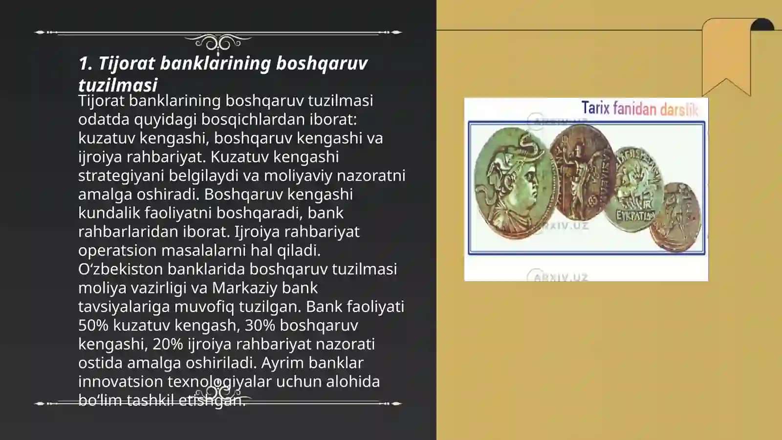 Tijorat banklarining boshqaruv tuzilmasi 3