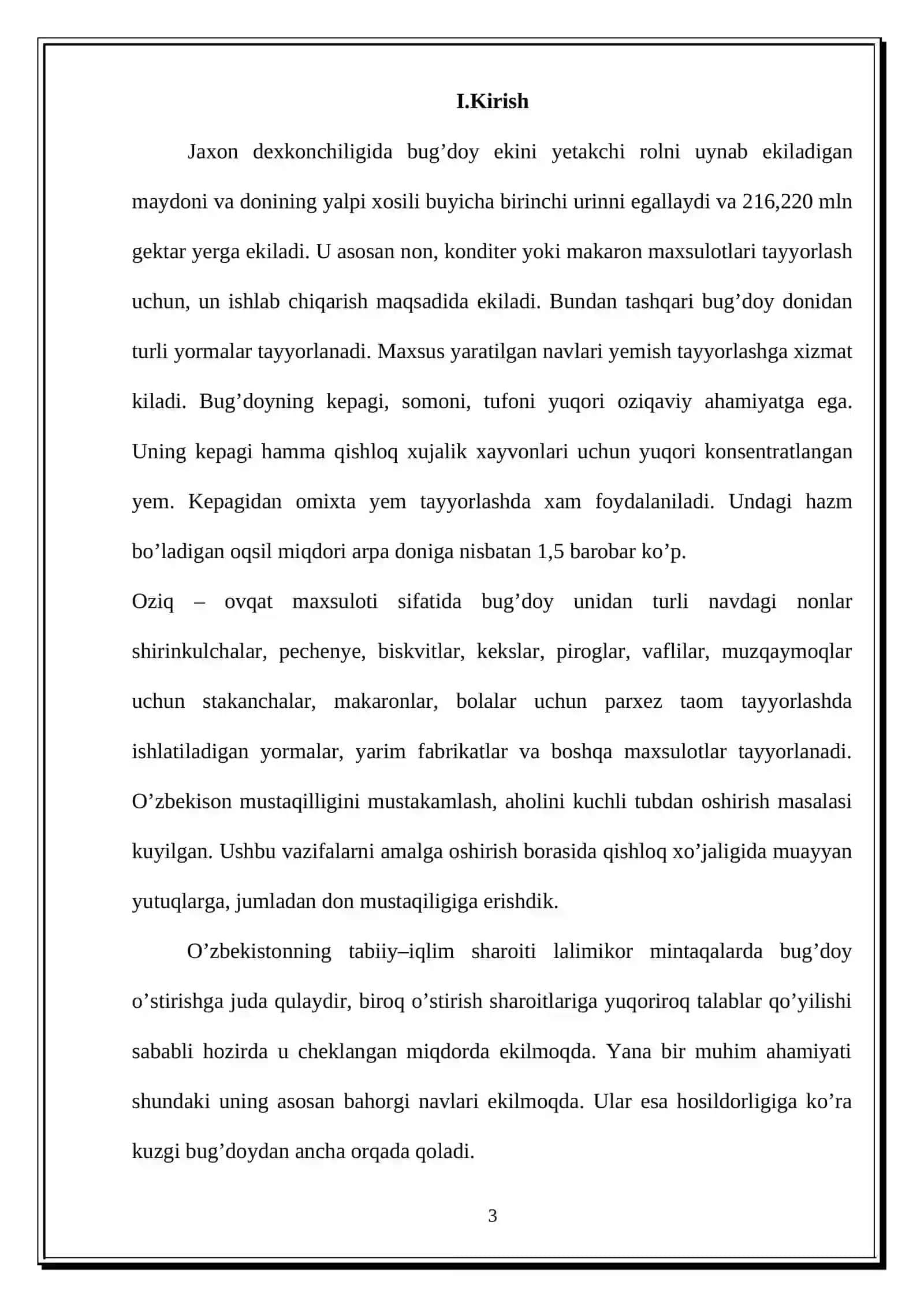 BUG‘DOY SELEKSIYASI UCHUN DASTLABKI MATERIALNI O‘RGANISH MAVZUSINI O‘QITISH USLUBI MAVZUSIDA TAYYOR KURS ISHI 3