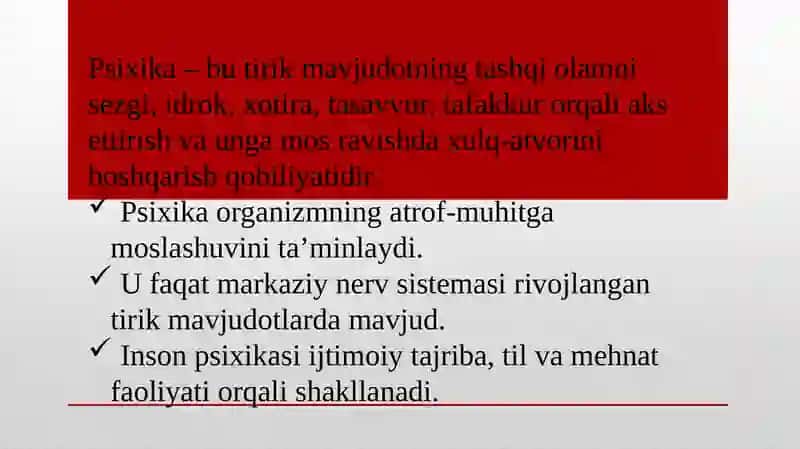 Psixika tushunchasi va nerv sistemasining tuzilishi, dastlabki nerv sistemasi haqidagi qarashlar 3